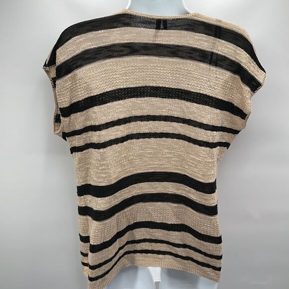Maurices crochet lightweight open knit cardigan sweater fringe striped medium - Picture 7 of 11